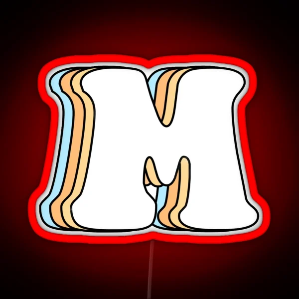 Letter M RGB Neon Sign