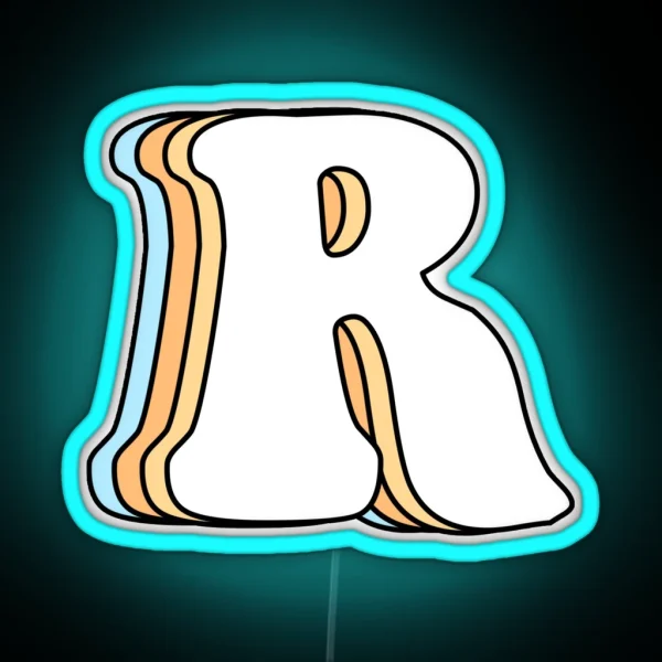 Letter R RGB Neon Sign