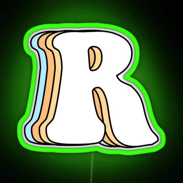 Letter R RGB Neon Sign