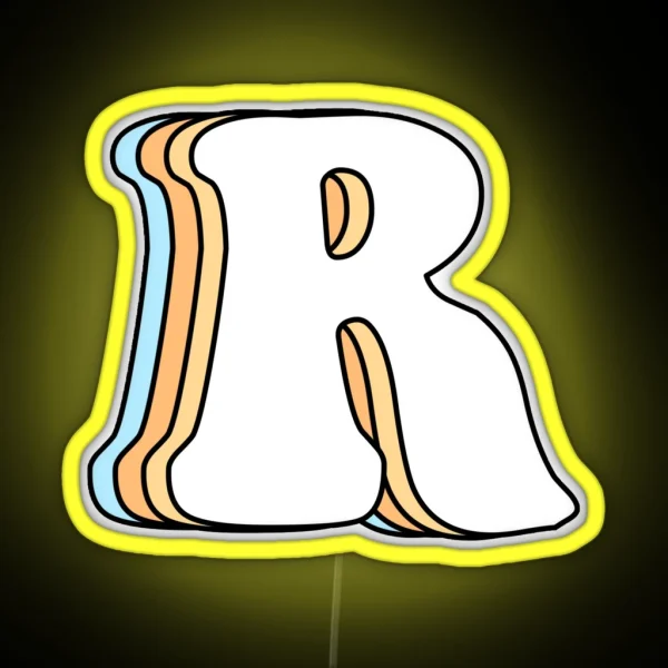 Letter R RGB Neon Sign