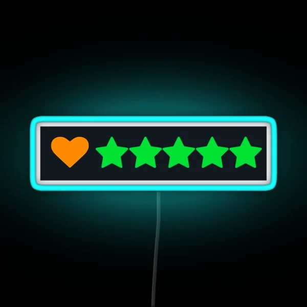 Letterboxd 5 Star Review RGB Neon Sign