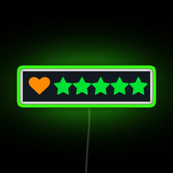 Letterboxd 5 Star Review RGB Neon Sign