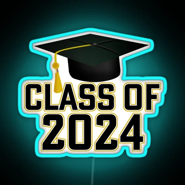 Letterman Style Class Of 2024 RGB Neon Sign