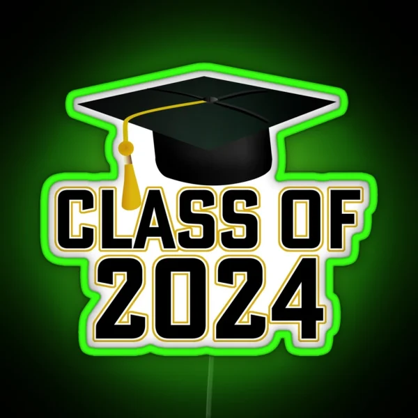 Letterman Style Class Of 2024 RGB Neon Sign