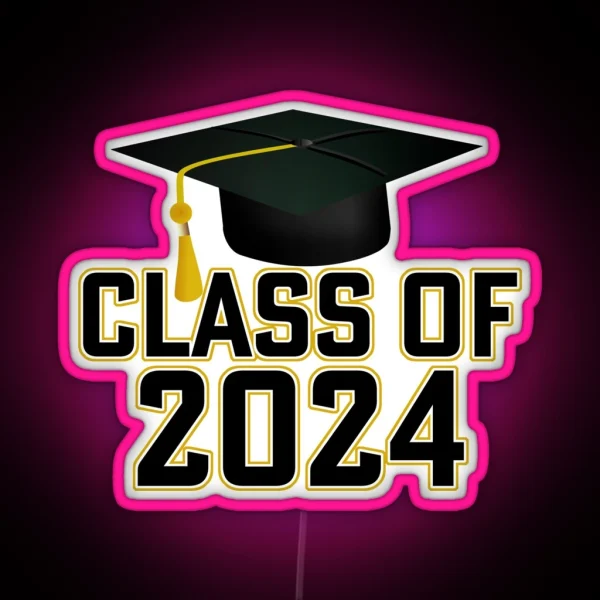 Letterman Style Class Of 2024 RGB Neon Sign