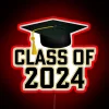 Personalized Class of 2024 LED Neon Sign in Retrofuturistic Style