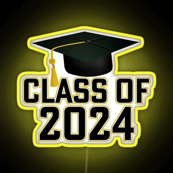 Letterman Style Class Of 2024 RGB Neon Sign