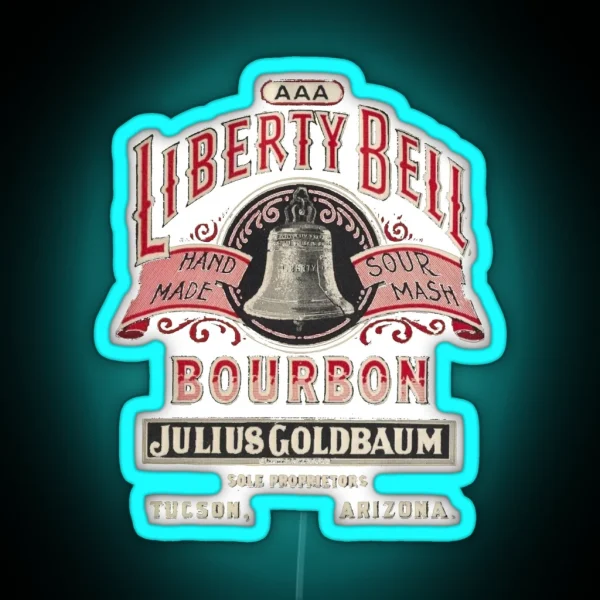 Liberty Bell Bourbon Hand Made Sour Mash RGB Neon Sign