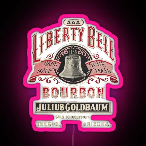 Liberty Bell Bourbon Hand Made Sour Mash RGB Neon Sign