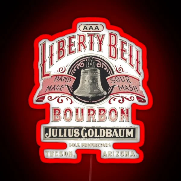 Liberty Bell Bourbon Hand Made Sour Mash RGB Neon Sign