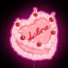 RGB Neon Sign Featuring Iconic Libra Cake Design Graphic.