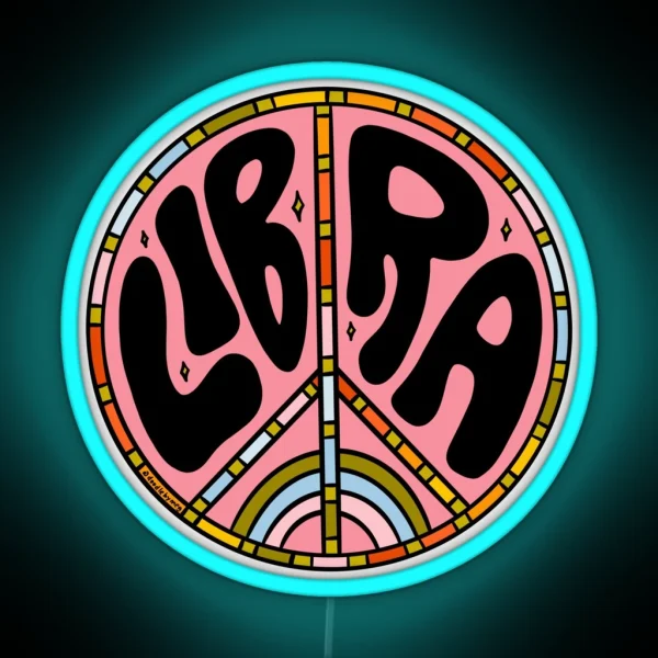 Libra Peace Sign RGB Neon Sign