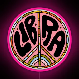 Libra Peace Sign RGB Neon Sign