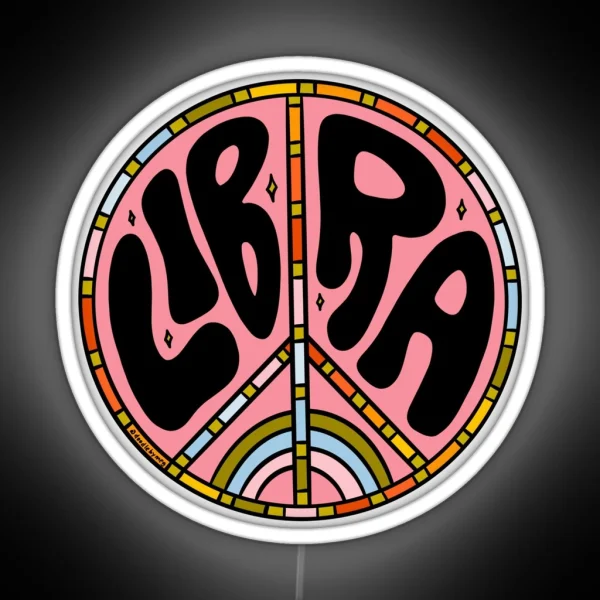 Libra Peace Sign RGB Neon Sign