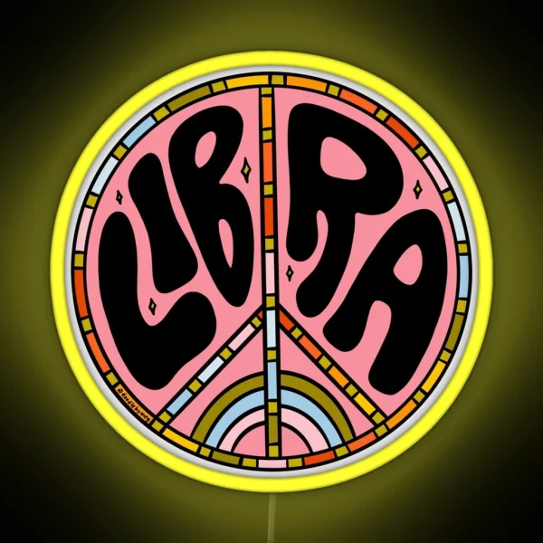 Libra Peace Sign RGB Neon Sign