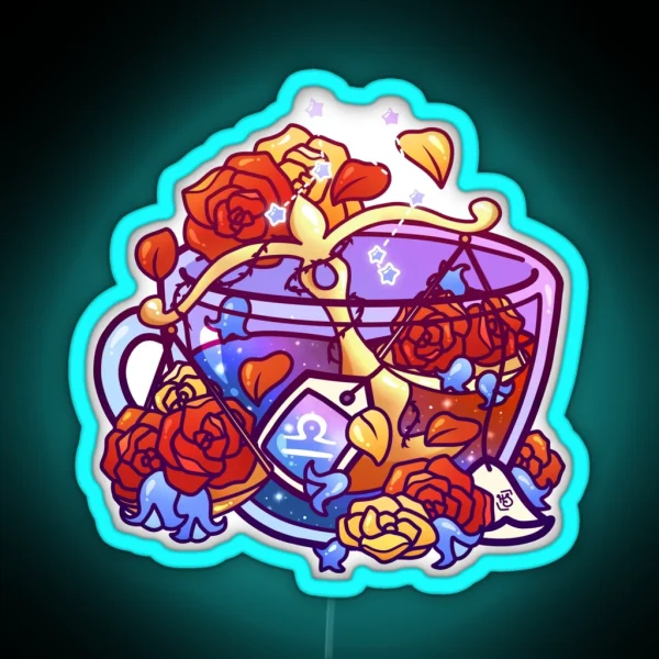 Libra Zodiac Teacup RGB Neon Sign