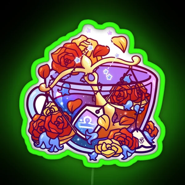 Libra Zodiac Teacup RGB Neon Sign