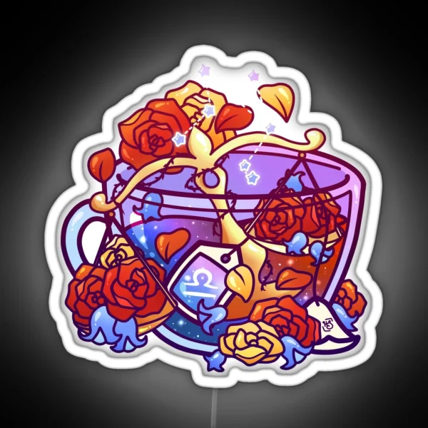 Libra Zodiac Teacup RGB Neon Sign