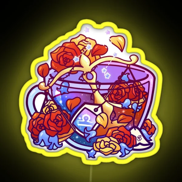 Libra Zodiac Teacup RGB Neon Sign