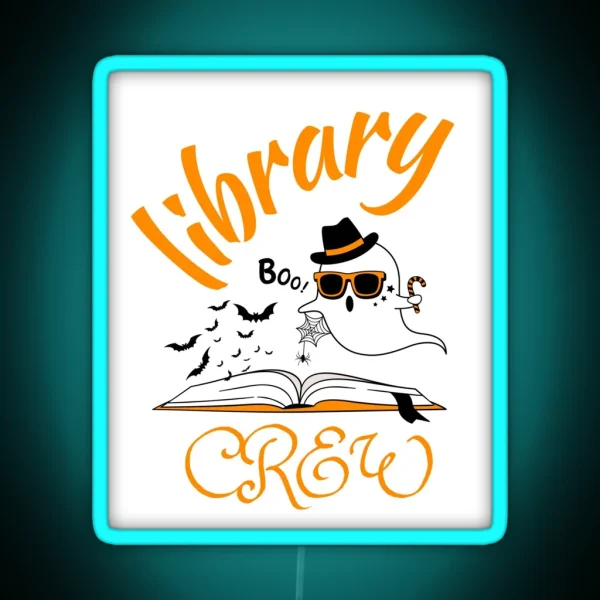 Library Boo Crew Design RGB Neon Sign