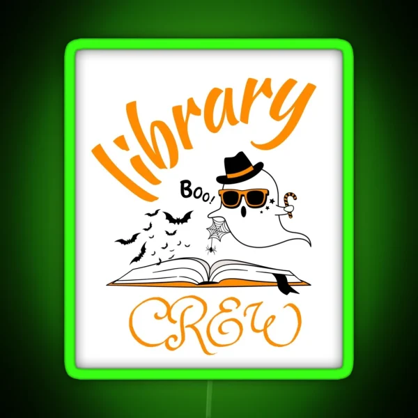 Library Boo Crew Design RGB Neon Sign