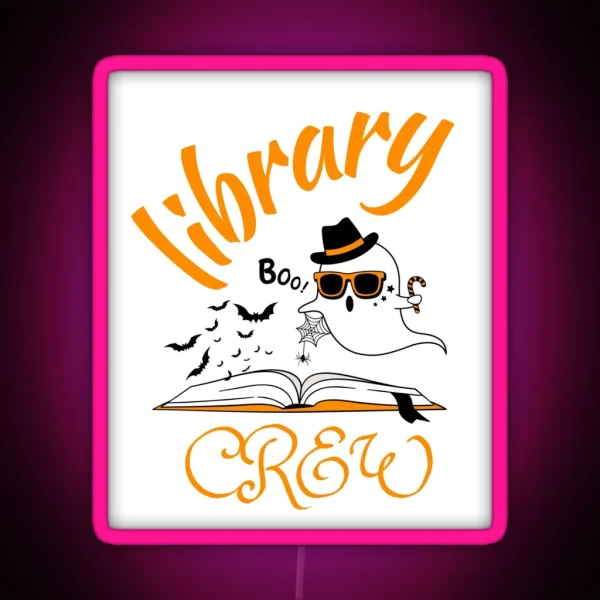 Library Boo Crew Design RGB Neon Sign