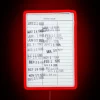 Neon library card stamp with colorful RGB glow effect available.