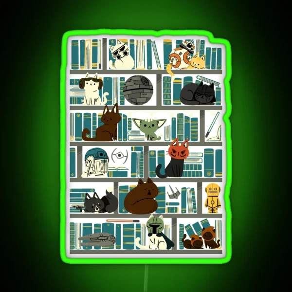 Library Kitten Wars RGB Neon Sign