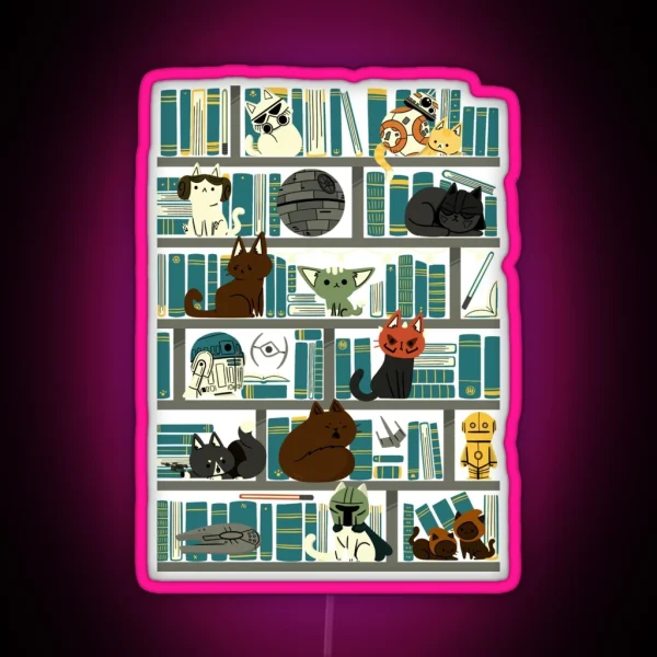 Library Kitten Wars RGB Neon Sign