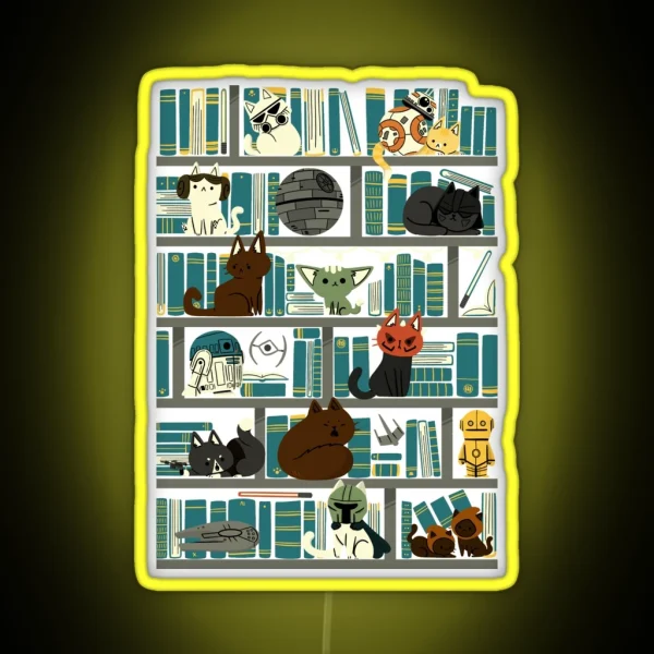 Library Kitten Wars RGB Neon Sign