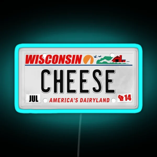 License Plate CHEESE RGB Neon Sign