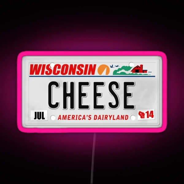 License Plate CHEESE RGB Neon Sign