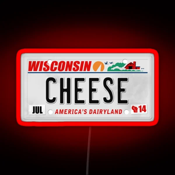 License Plate CHEESE RGB Neon Sign