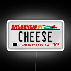 License Plate CHEESE RGB Neon Sign