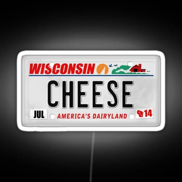 License Plate CHEESE RGB Neon Sign