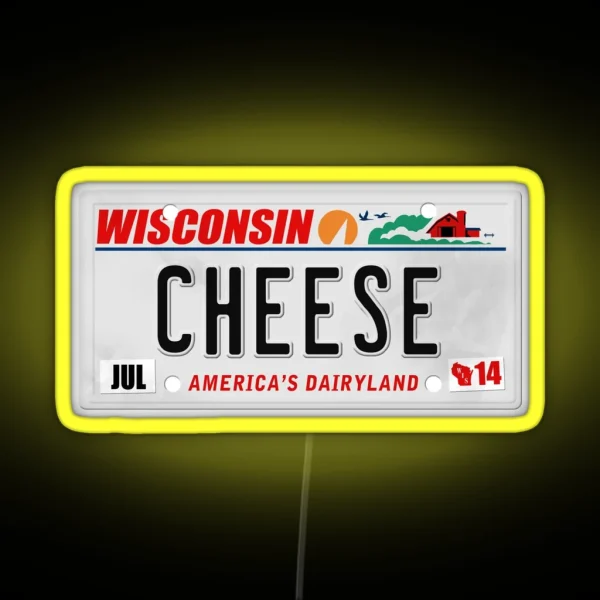 License Plate CHEESE RGB Neon Sign