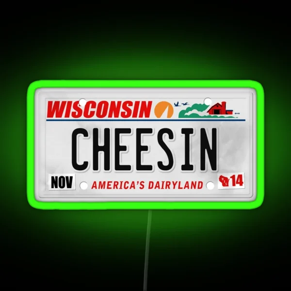 License Plate CHEESIN RGB Neon Sign