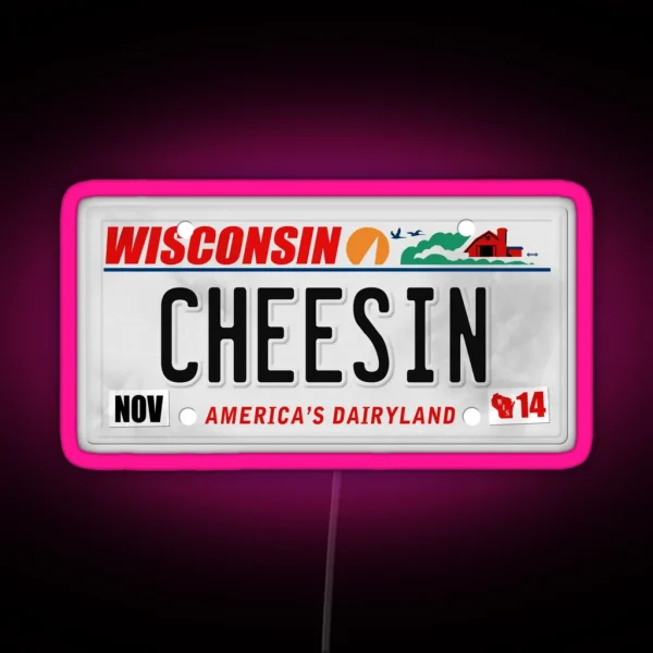 License Plate CHEESIN RGB Neon Sign