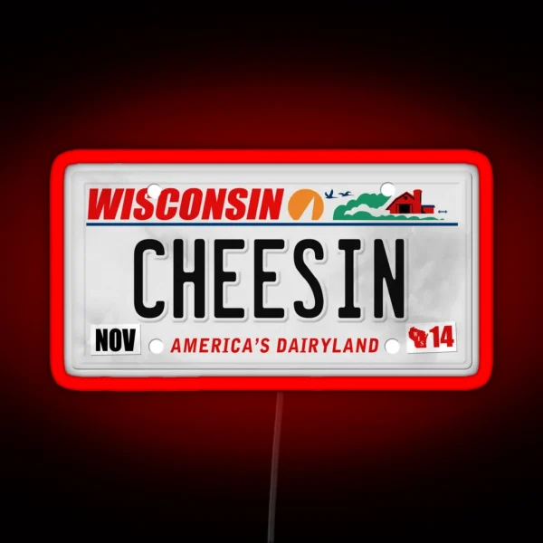License Plate CHEESIN RGB Neon Sign