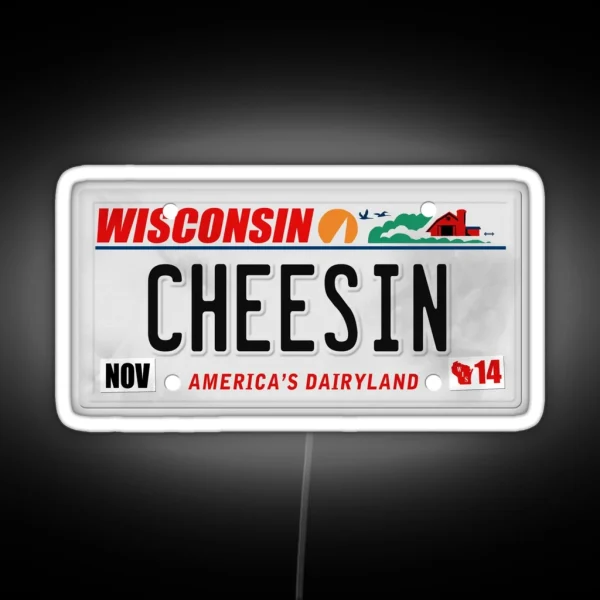License Plate CHEESIN RGB Neon Sign