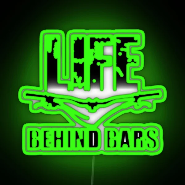 Life Behind Bars MTB Mountain Biking Design RGB Neon Sign