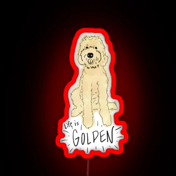 Life Is Golden Doodle RGB Neon Sign
