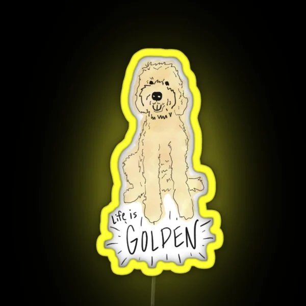 Life Is Golden Doodle RGB Neon Sign