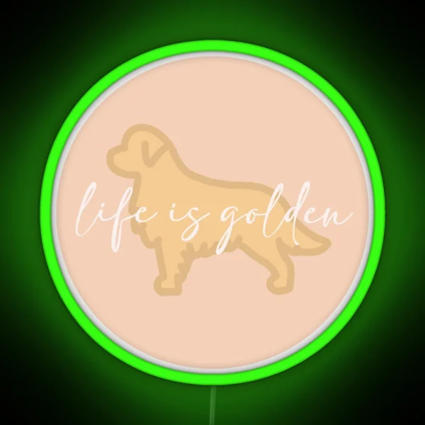 LIFE IS GOLDEN PINK RGB Neon Sign