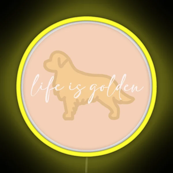 LIFE IS GOLDEN PINK RGB Neon Sign