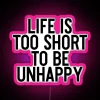 Motivational yoga inspiration colorful LED neon sign for happiness and positivity