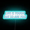 Motivational inspirational quotes in RGB LED neon light decoration ideas