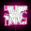 Vibrant RGB LED hiking neon sign decorates homes with outdoor love