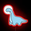 Galactic adventure meets prehistoric wonder with vibrant RGB light signage.