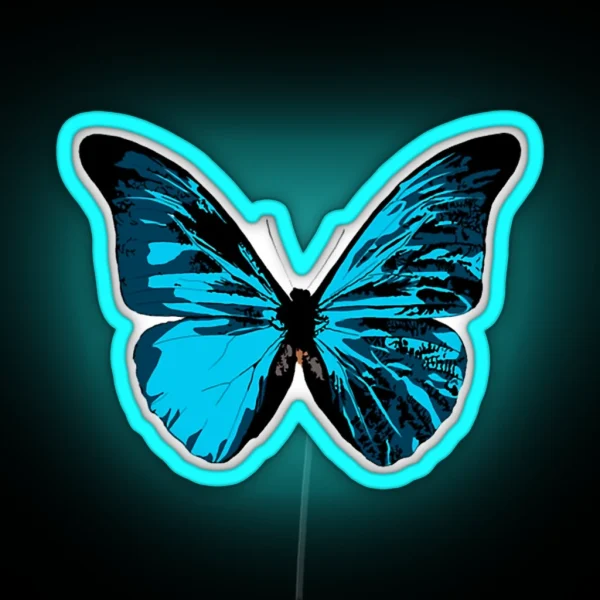 Light Blue Butterfly Equals RGB Neon Sign